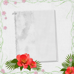 Grunge paper design for information in scrap-booking style