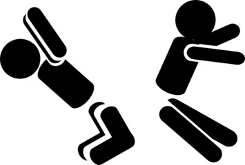 man jumps sign vector illustration