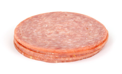 Small stack of genoa salami