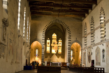 Interior of Cathedral in Arezzo, Italy, Europe