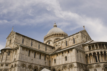 Duomo (Cathedral) in Pisa, Italy against Dramatic Sky