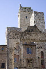 Fototapeta na wymiar Medieval Skyscrapers (Towers in San Gimignano). Italy, Europe