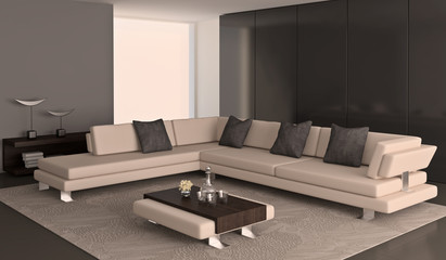 Modern interior of living-room.