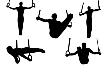 sport gymnastics rings vector