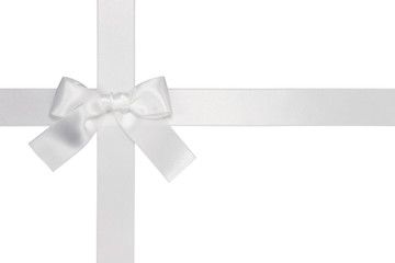 white cross ribbon with bow