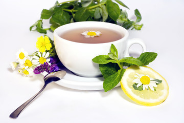Herbal camomile tea