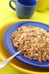 Breakfast cereal in plate