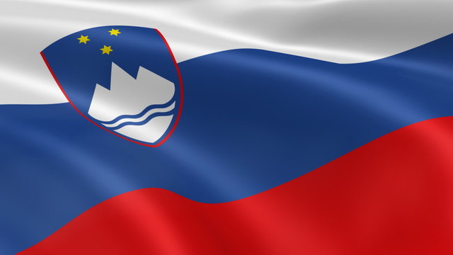 Slovenian flag in the wind