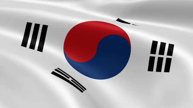 South Korean flag in the wind