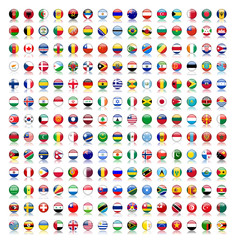 World Flag Buttons with reflection (flags translation version)