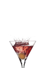 Cocktail splash with copy space