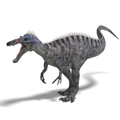 Dinosaur Suchominus. 3D rendering with clipping path and shadow