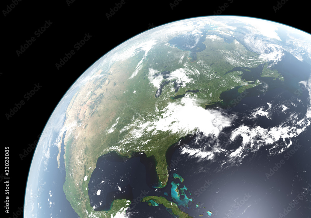 Wall mural high resolution rendering of planet earth