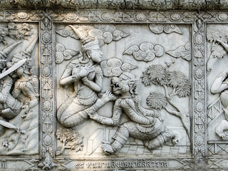 Ayutthaya temple wall reliefs nb. 3