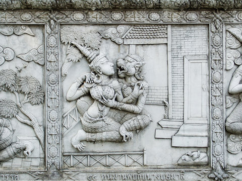 Ayutthaya temple wall reliefs nb. 4