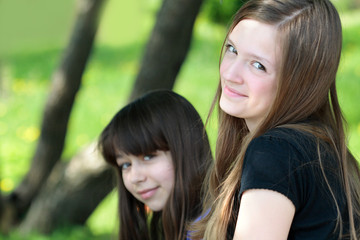 Two Teenage Girls Portrait