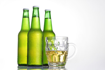 glass and bottle of beer