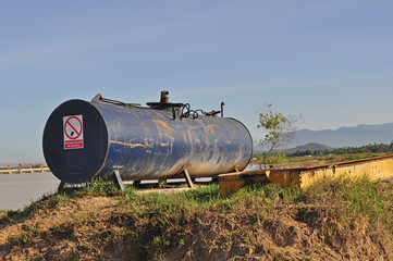 Fototapeta na wymiar fuel tank at the countryside