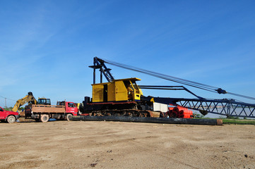 heavy machine in the work site