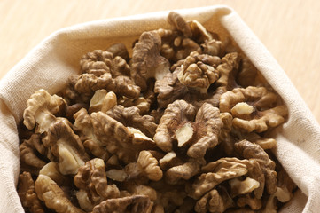 Walnuts in bag