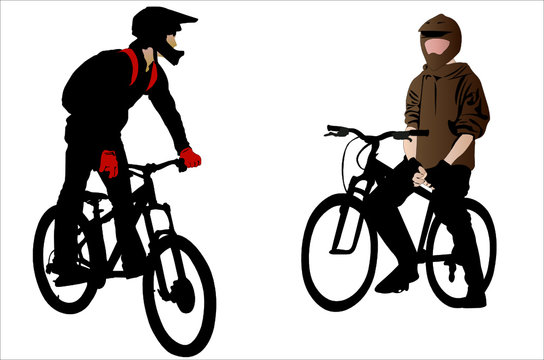 Vector illustration of two bicyclists