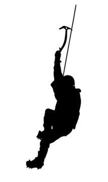 black silhouette climber ascending rope clip art preview