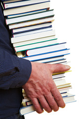 Hände tragen Bücher