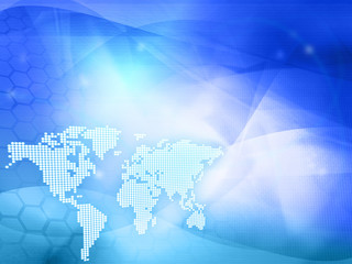 Obraz premium world map technology style