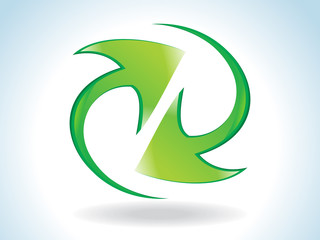 abstract glossy refresh arrows icon