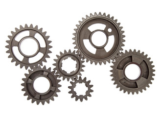 Six industrial gears