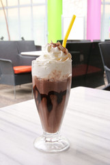 glass of cold chocolate