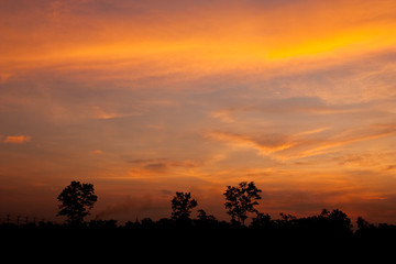 Fototapeta na wymiar Colorful sky in sunrise