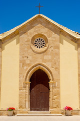 Church facade in Marzamemi, Sicily (Italy)