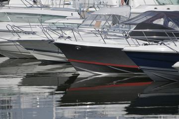 Motor boats in marina