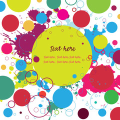 Abstract circles with ink splashes