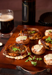 mushroom tarte tatin and stuffed mushrooms