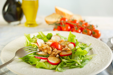 chicken salad with balsamic vinegar.insalata di pollo