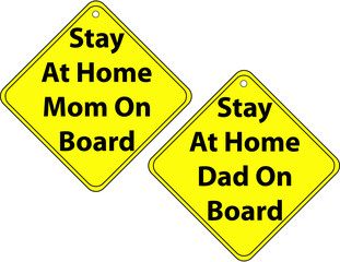 Set of Stay at Home Mom and Dad Signs