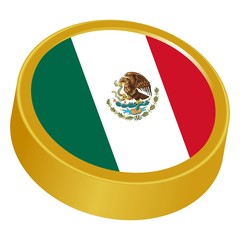 3d button in colors of Mexico