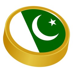 3d button in colors of Pakistan
