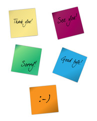 Vector collection of note papers with words