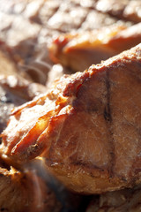 piece of hot smoked tasty pork meat, yummy!