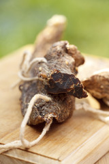 Biltong - dry cured meat , cut off