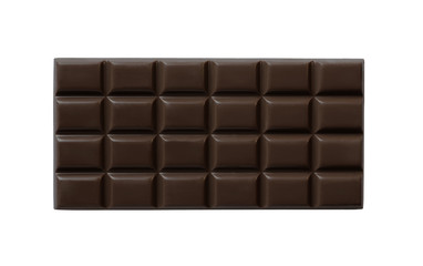 High quality dark chocolate bar isolated