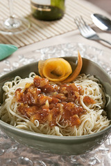 Capelini ao Molho de Caqui Chocolate