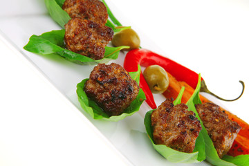 small french beef cutlets on basil