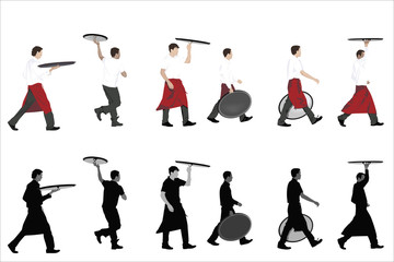 cheerful catering team - two color versions