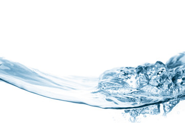 closeup of water waves isolated on white