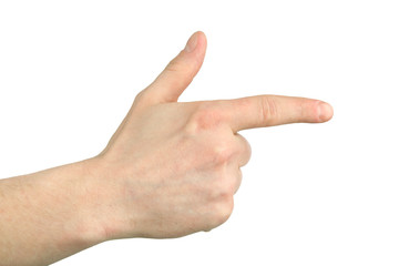 man's hand gesture