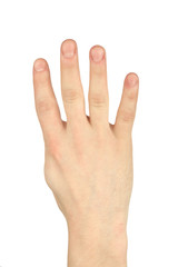 Obraz premium four finger hand gesture